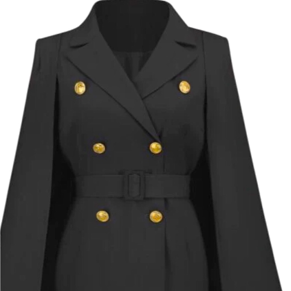 PLUS SIZE Black Cape Dress